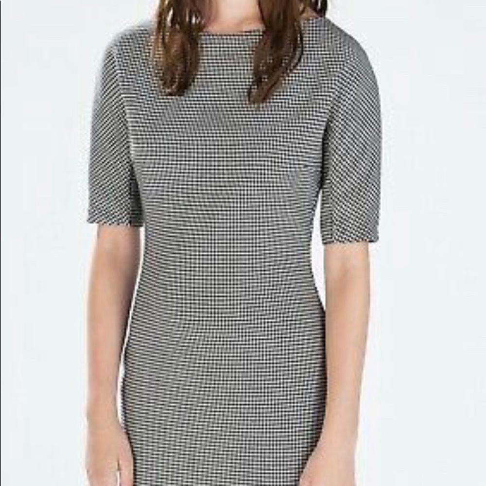 Zara Houndstooth MIDI Dress
